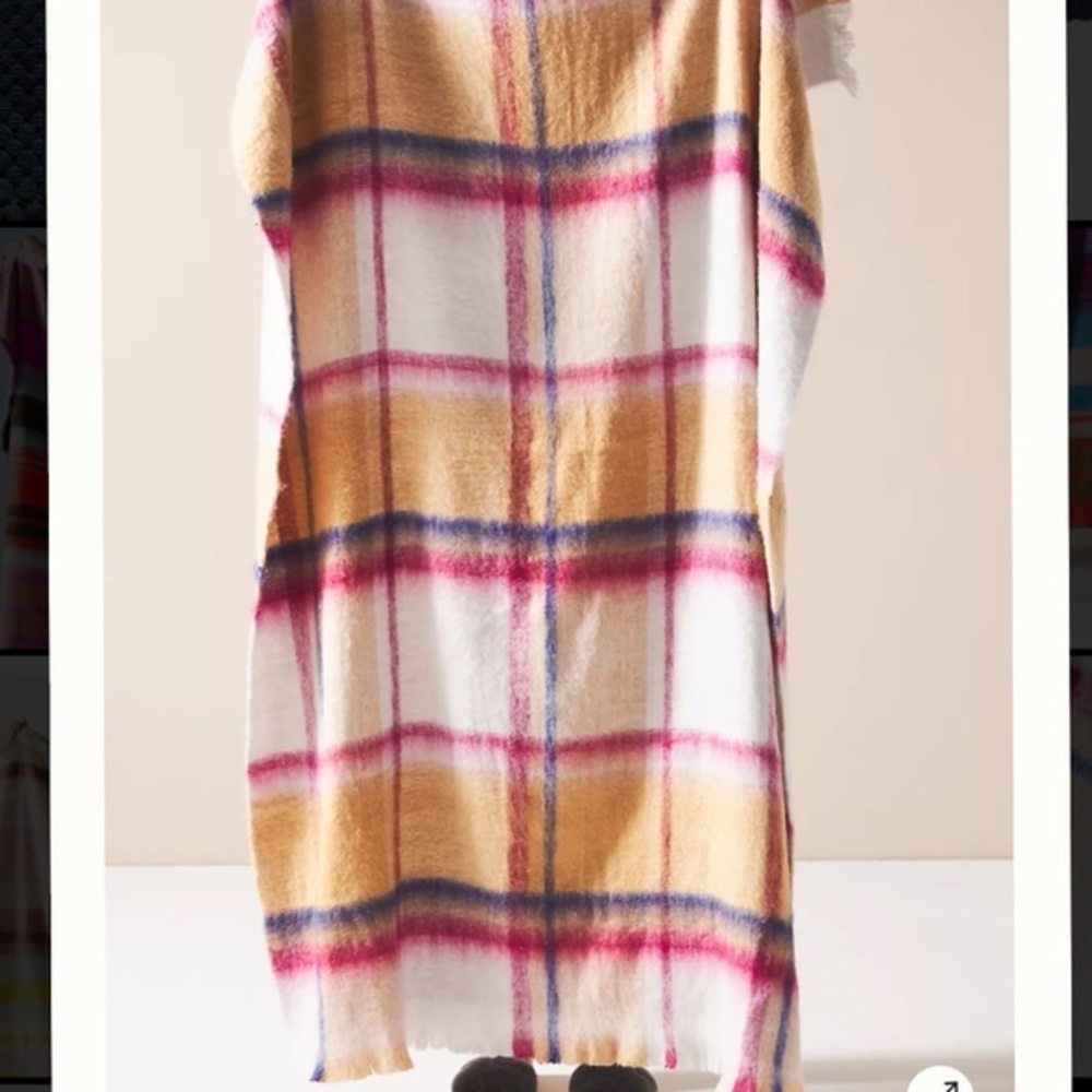 Anthropologie- Bright Stripe Throw Blanket